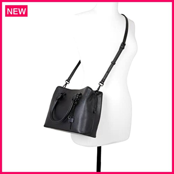 Medium Synthetic Tote Bag with Top Zipper and Shoulder Strap